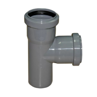 Тройник PP-H серый Дн 110х110х87гр б/нап в/к VALFEX