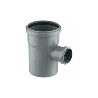 Тройник PP-H переходной серый Дн 110х50х45гр б/нап в/к VALFEX