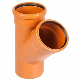 Тройник PP-B коричневый Дн 110х110х45гр б/нап в/к VALFEX