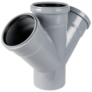 Крестовина PP-H 1-плоскостная серый Дн 110х110х110х45гр б/нап в/к VALFEX