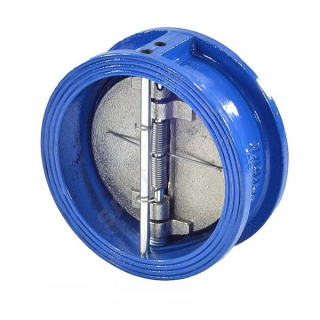 Клапан обратный чугун 2/створ Ду 150 Ру16 Тмакс=130 оС межфл створки чугун L-70 мм КНР