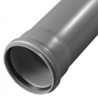 Труба PP-H с раструбом серая BASE Дн 50х1,8 б/нап L=0,5м в/к VALFEX