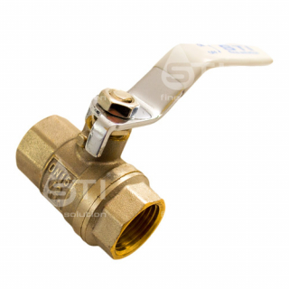 Кран шаровой латунный Ду-40 ММ Pn40 Tmax=150C рычаг STI