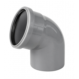 Отвод PP-H серый Дн 110х30гр б/нап в/к VALFEX