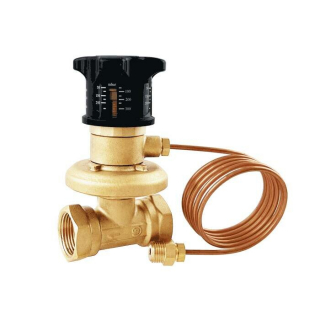 Клапан балансировочный автомат латунь Ду 20 G3/4' Ру16 Тмакс=120 оС ВР 5-30 кПа Kvs=1.72м3/ч без нип