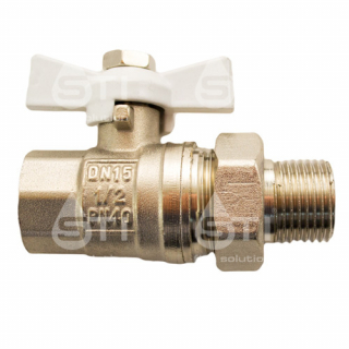 Кран шаровой STI Ду-20 муф. накидная гайка бабочка Pn 40 Tmax=150C